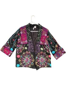 ANU Wool Blend Embroidered Jacket Boho - S